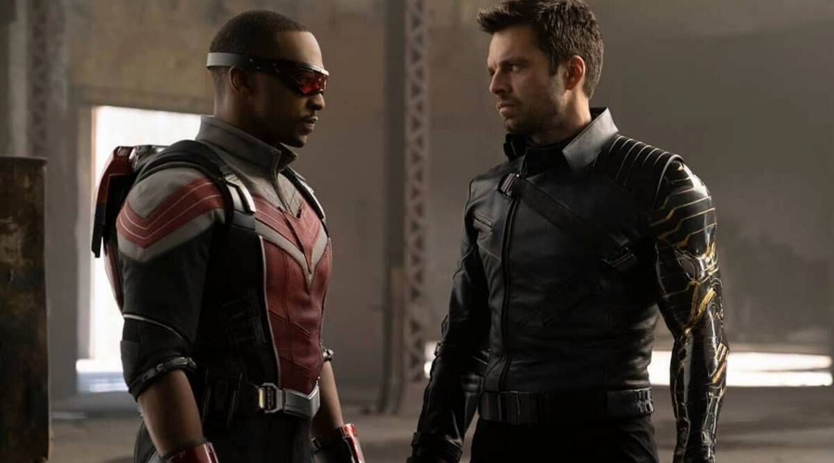 Bucky (Sebastian Stan) glares angrily at Sam (Anthony Mackie) after a fight. (Fair use from The Indian Express)