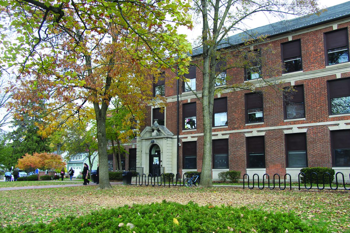 Main entrance of Cassingham Elementary School.