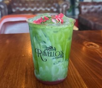 Strawberry matcha latte at Ravello's.