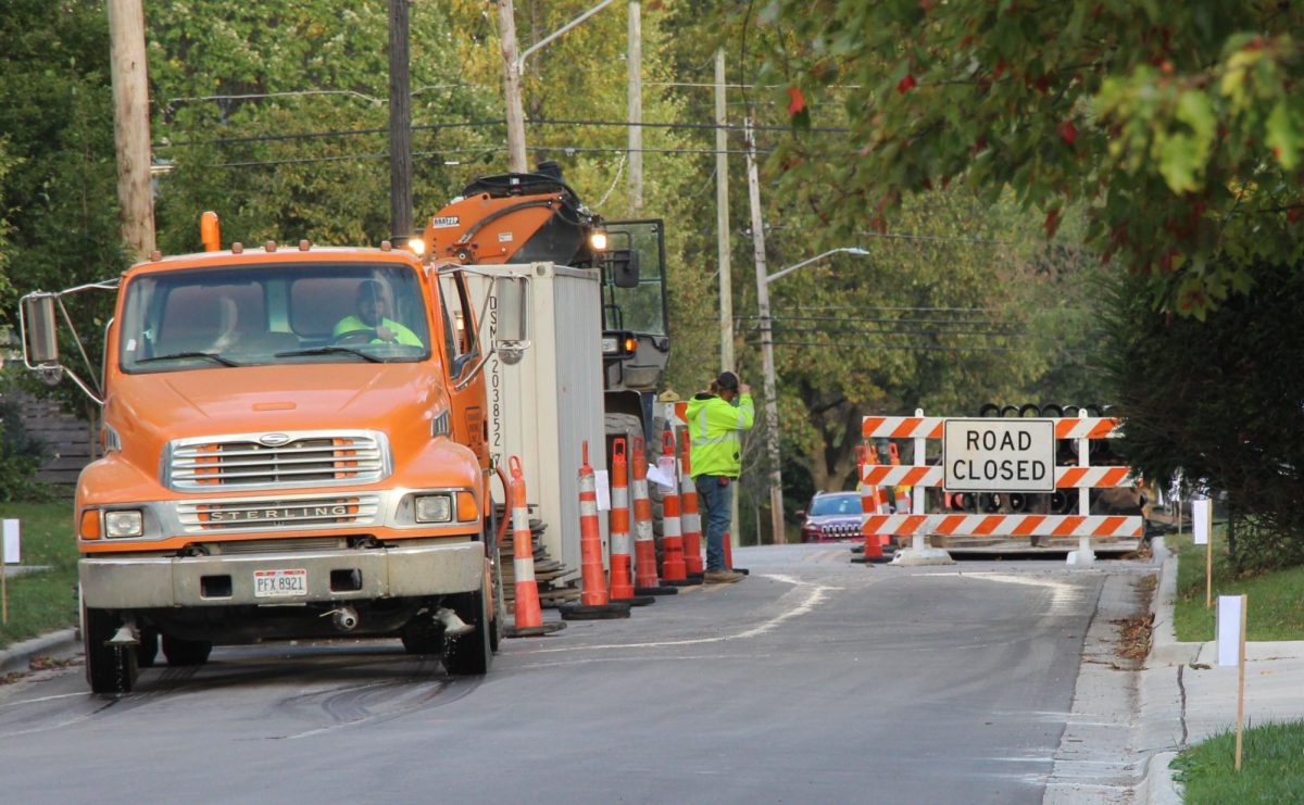 Charles Street is blocked off due to the construction work on the gas lines.