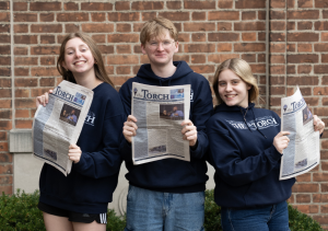 2025-2026 Co-Editors Ruthie Gravelle, Cyrus Turner and Lily Howes. (Photo courtesy of Bexleo)