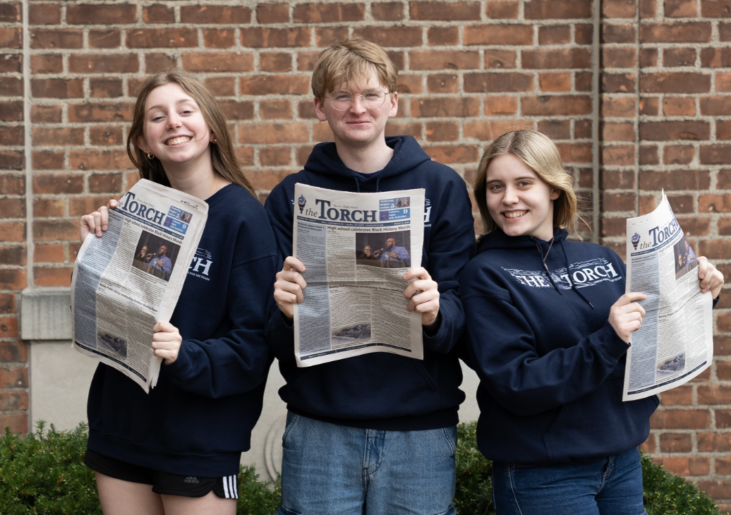 2025-2026 Co-Editors Ruthie Gravelle, Cyrus Turner and Lily Howes. (Photo courtesy of Bexleo)